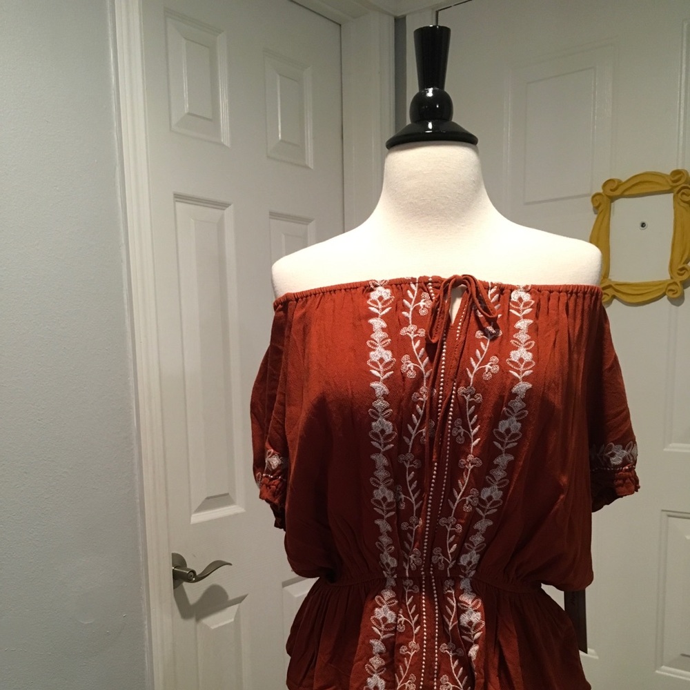 NWT Papaya Peasant Blouse